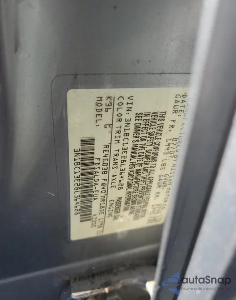 2008 Nissan Versa S z USA, uszkodzony, nr VIN 3N1BC13E28L364628